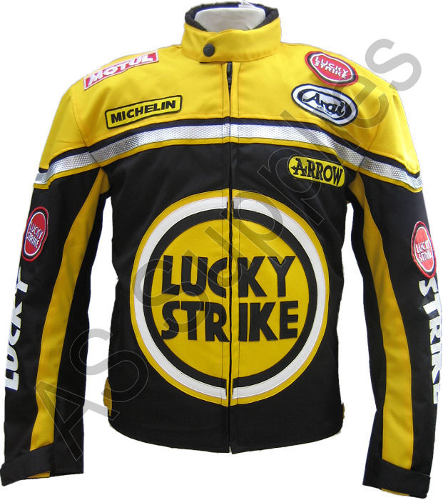 Lucky Strike Cordura Textile Motorcycle Jacket Motorcycle Jacket Black Yellow Ebay